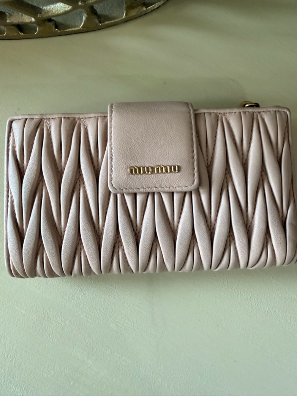 Miu Miu Matelassé Wallet Cammeo Pink 5ML015 with Authenticity Card - Picture 7 of 11